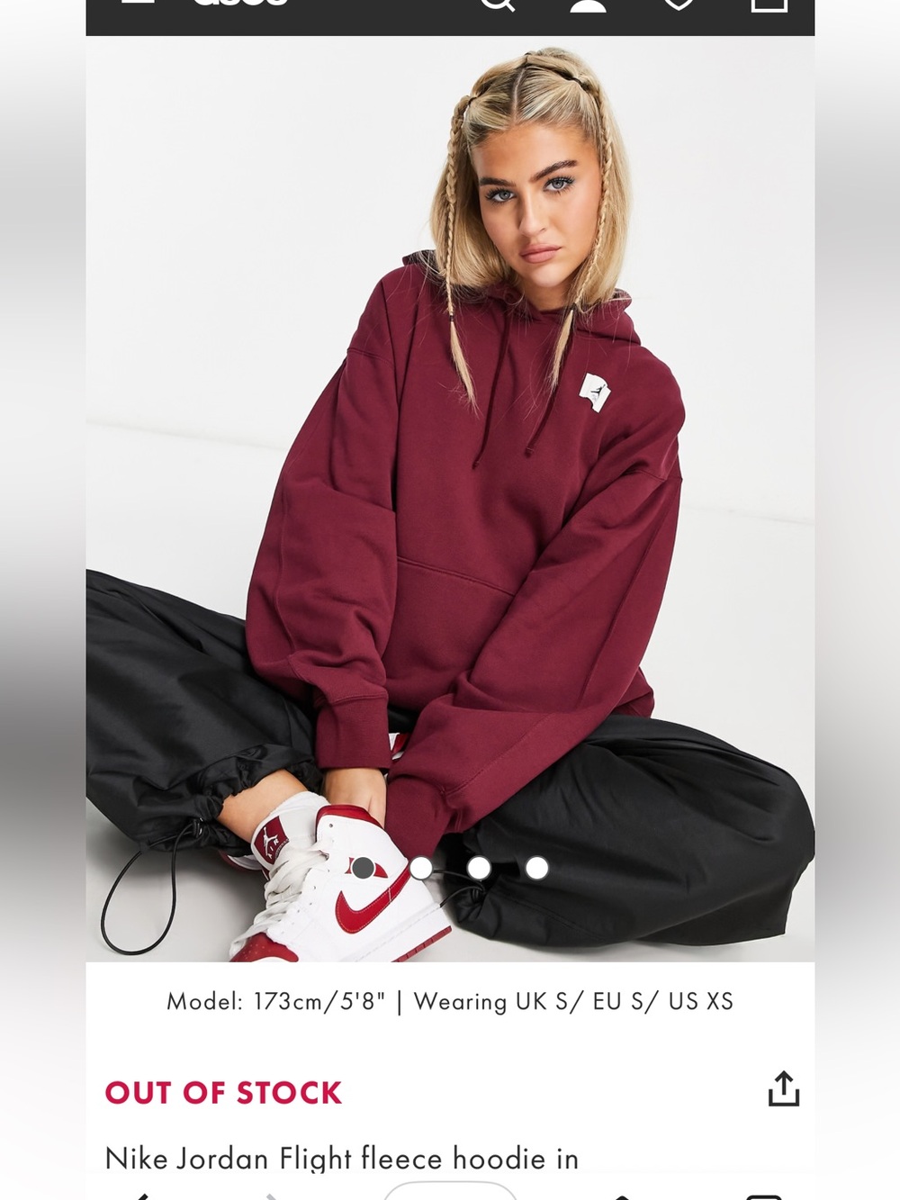 Nike Jordan Flight fleece hoodie in cherrywood red